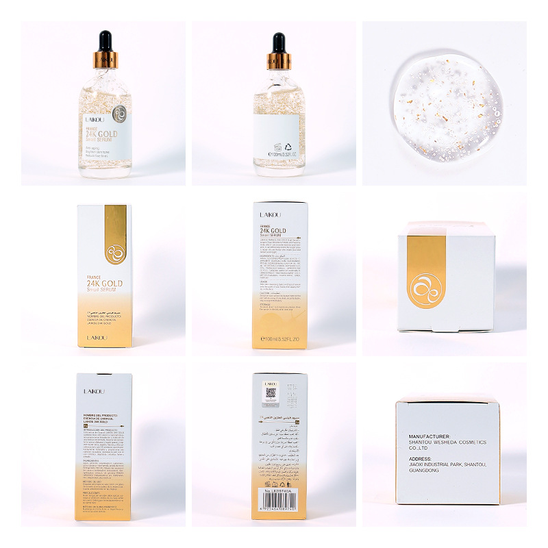 Laikou French 24k Golden Snail Essence 100ml Skin Care Product manufacturer Supply Hydrating and Moisturizing Essence wholesale Specification drawing