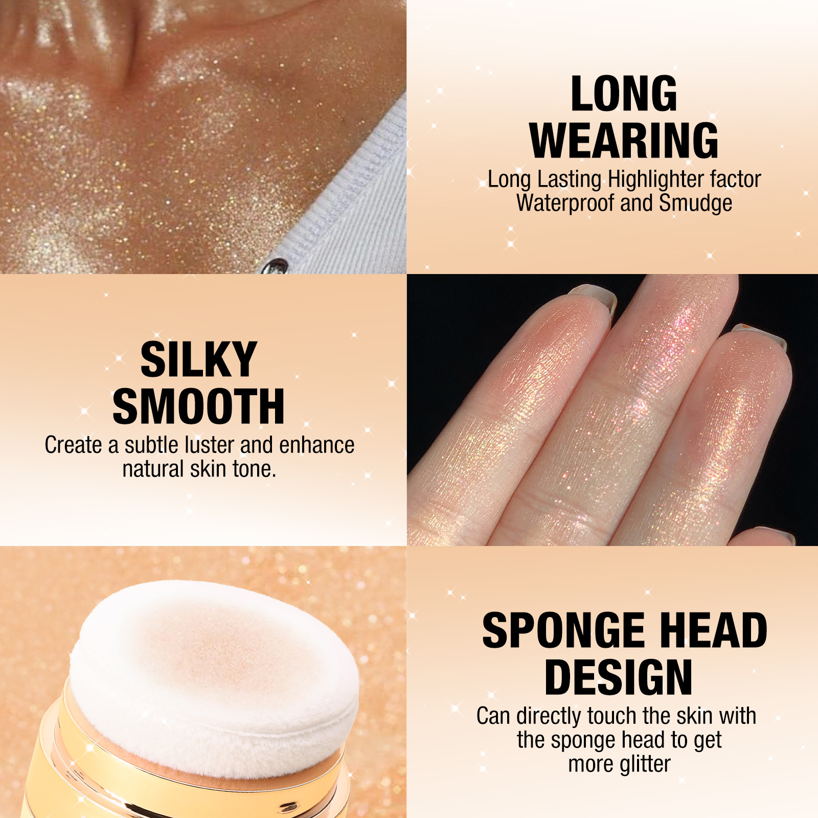 LANGMANNI Highlighter Loose Powder, Pat Powder, Face and Body Blush, Contouring Powder Specification drawing
