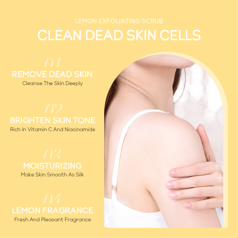 Laikou Body Lemon Scrub 350g Pore and Exfoliating Skin Care Product Body Scrub Wholesale Specification drawing