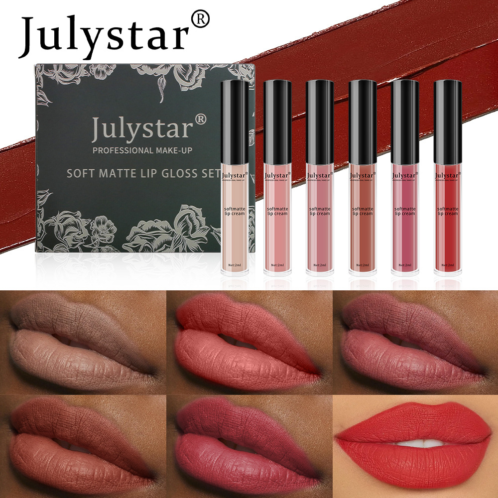 Cross-border matte and multi-color lip gloss is easy to apply, long-lasting, does not fade, and does not stick to the rim of the cup. Wholesale set box details Picture