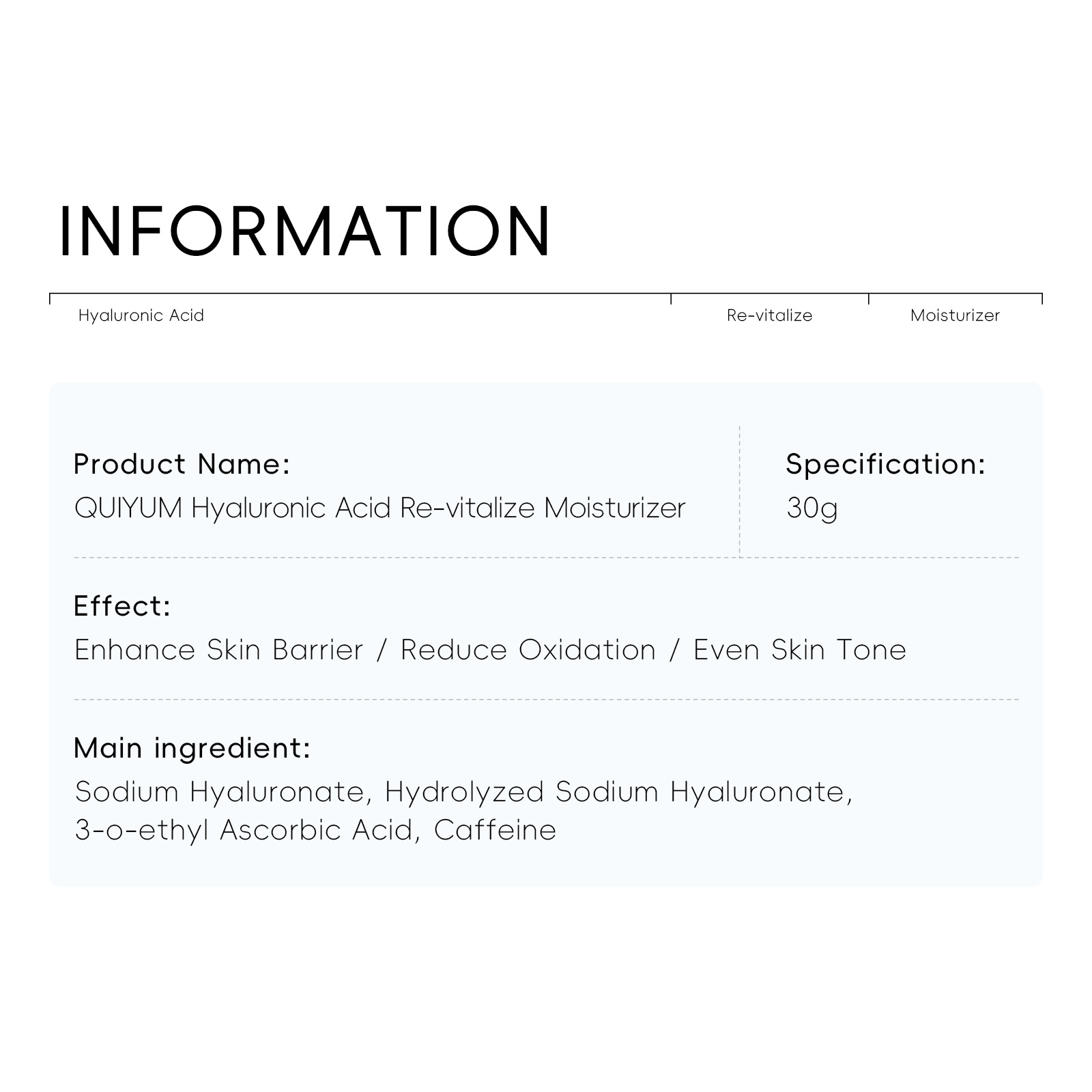 Cross-border QUIYUM Hyaluronic acid Cream 30g soft tube hydrating, Moisturizing and brightening skin tone manufacturer one-piece consignment in stock details Picture