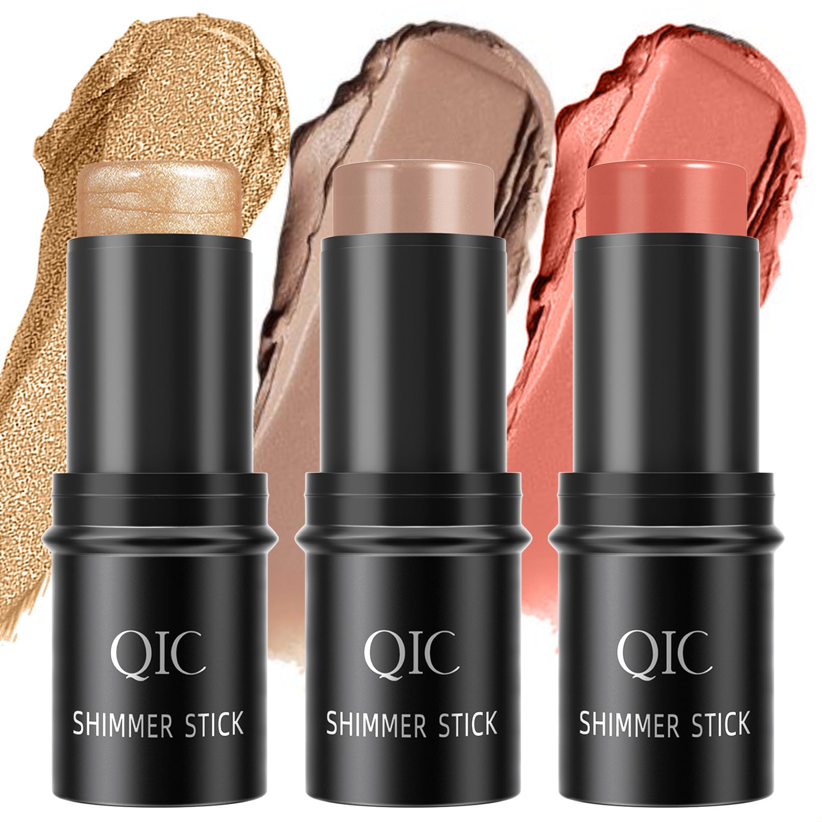 QIC Qini Color Highlighter Contouring BrighTening Shadow Stick Three-dimensional Facial Foundation Cream Bed Pencil Blush Stick Makeup full figure