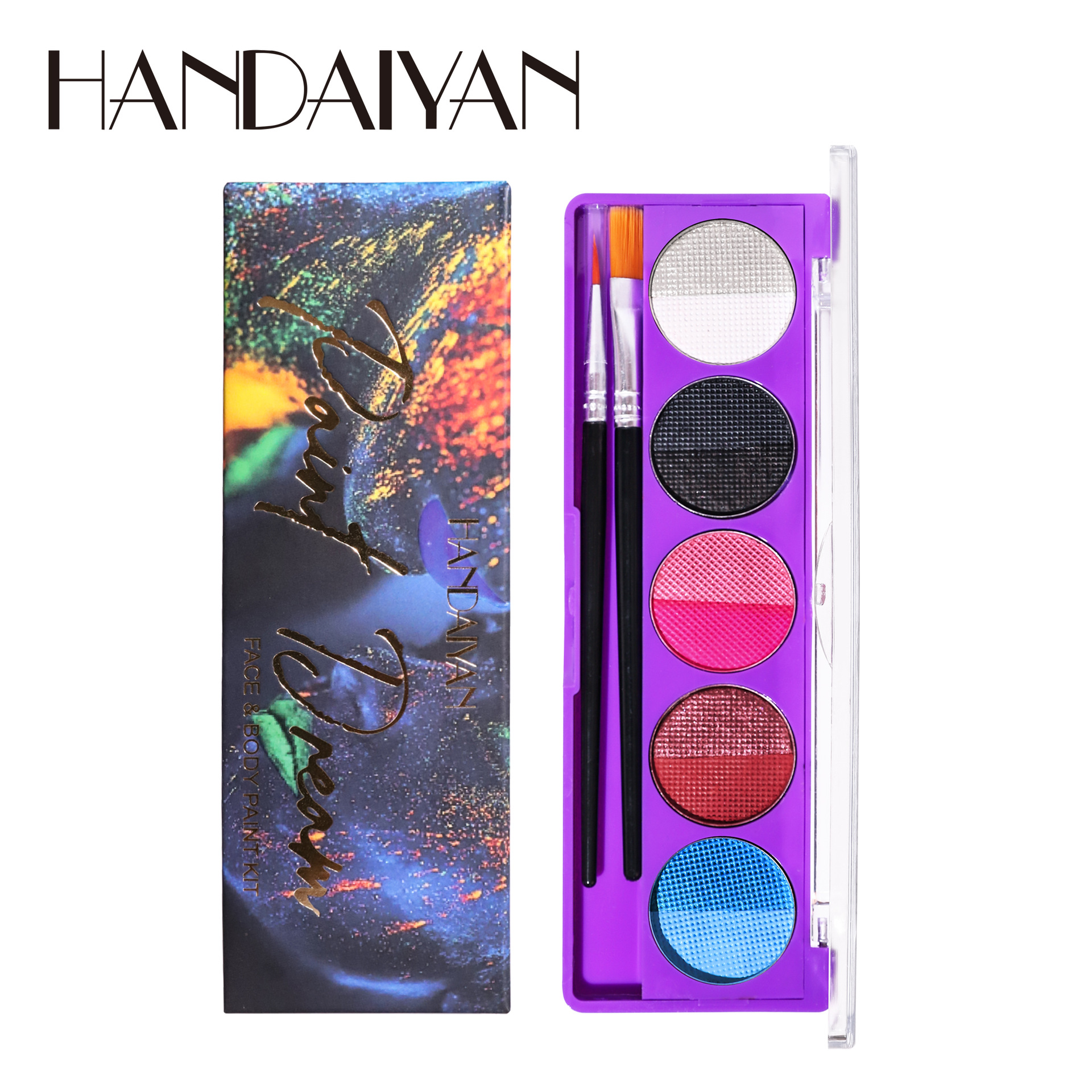 Cross-border painting plate, fluorescent UV water-soluble body painting plate, Han Daiyan Halloween Festival stage Makeup Eyeshadow plate Item Picture