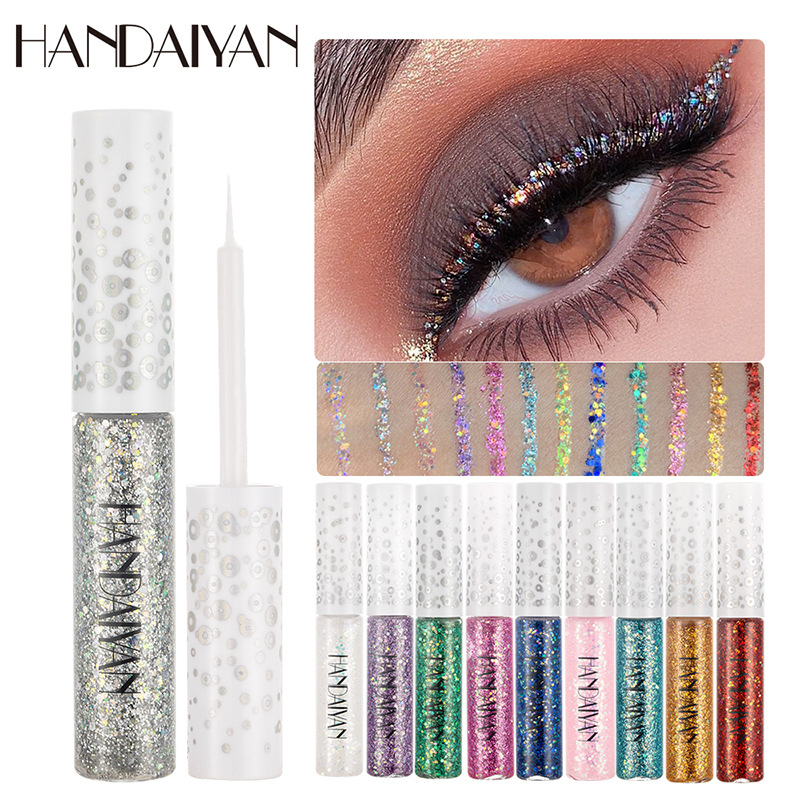 Cross-border bestseller HANDAIYAN stage makeup performance glitter eyeliner Pen Iridesy Eyeshadow eyeliner Liquid details Picture