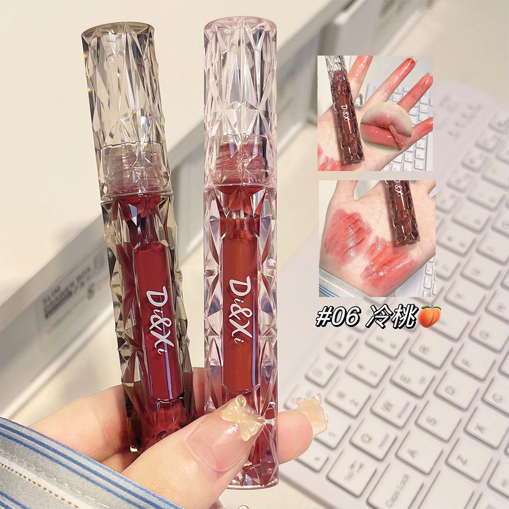 DIXI Moisturizing Mirror Water Light Lip Gloss, brightening and whitening, hydrating lipstick, chubby lips, versatile makeup, affordable wholesale Specification drawing