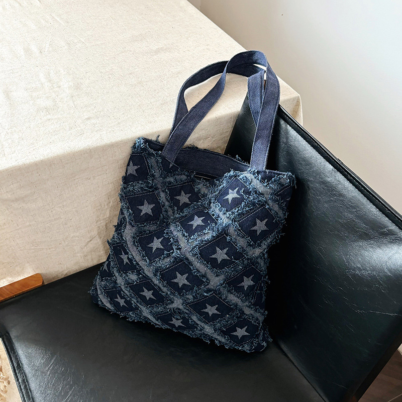 2024 New bucket bag, starry fringed fringe single-shoulder bag, autumn trendy and personalized design handbag, crossbody bag full figure