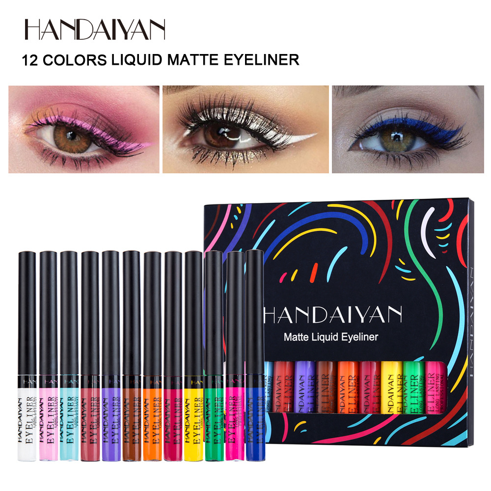Cross-border bestseller handaiyan color matte eyeliner, waterproof and quick-drying liquid eyeliner that won't come off for a long time full figure