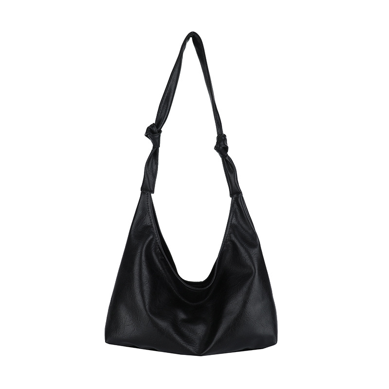 Large-capacity commuter bag for women, 2024 new style, fashionable and retro single-shoulder bag, casual and versatile, underarm tote soft leather bag Item Picture