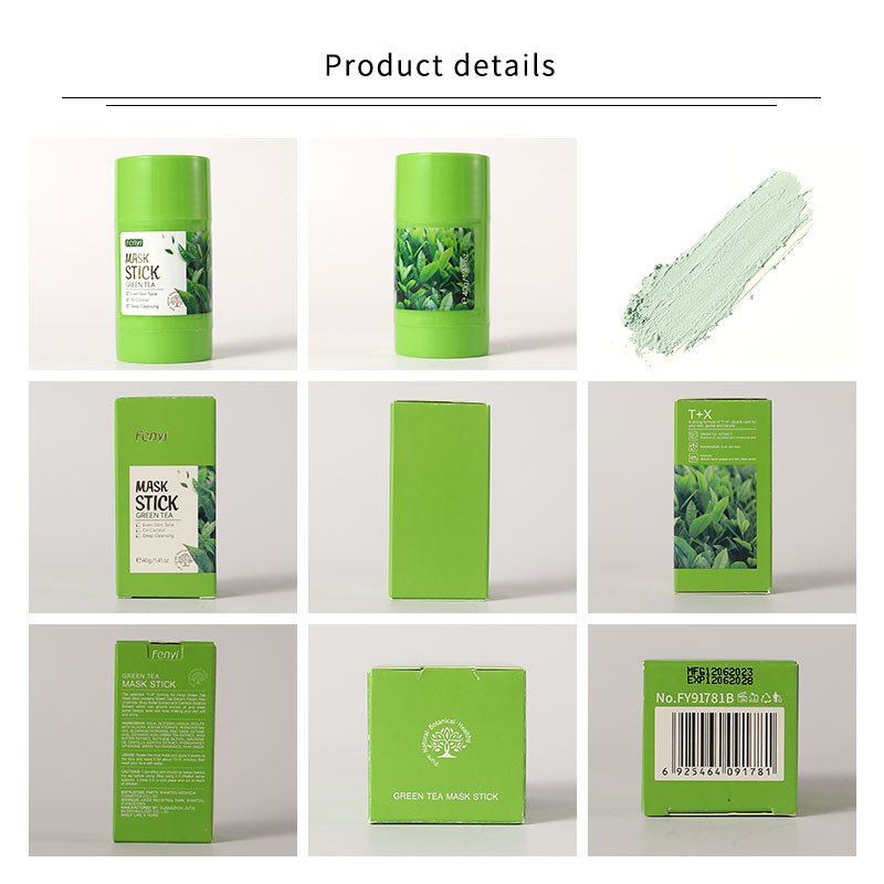 Cross-border supply Fenyi Green Tea Solid Bar 40g Spreadable Mask, Cleansing mud mask, Hydrating and moisturizing Application Scenario