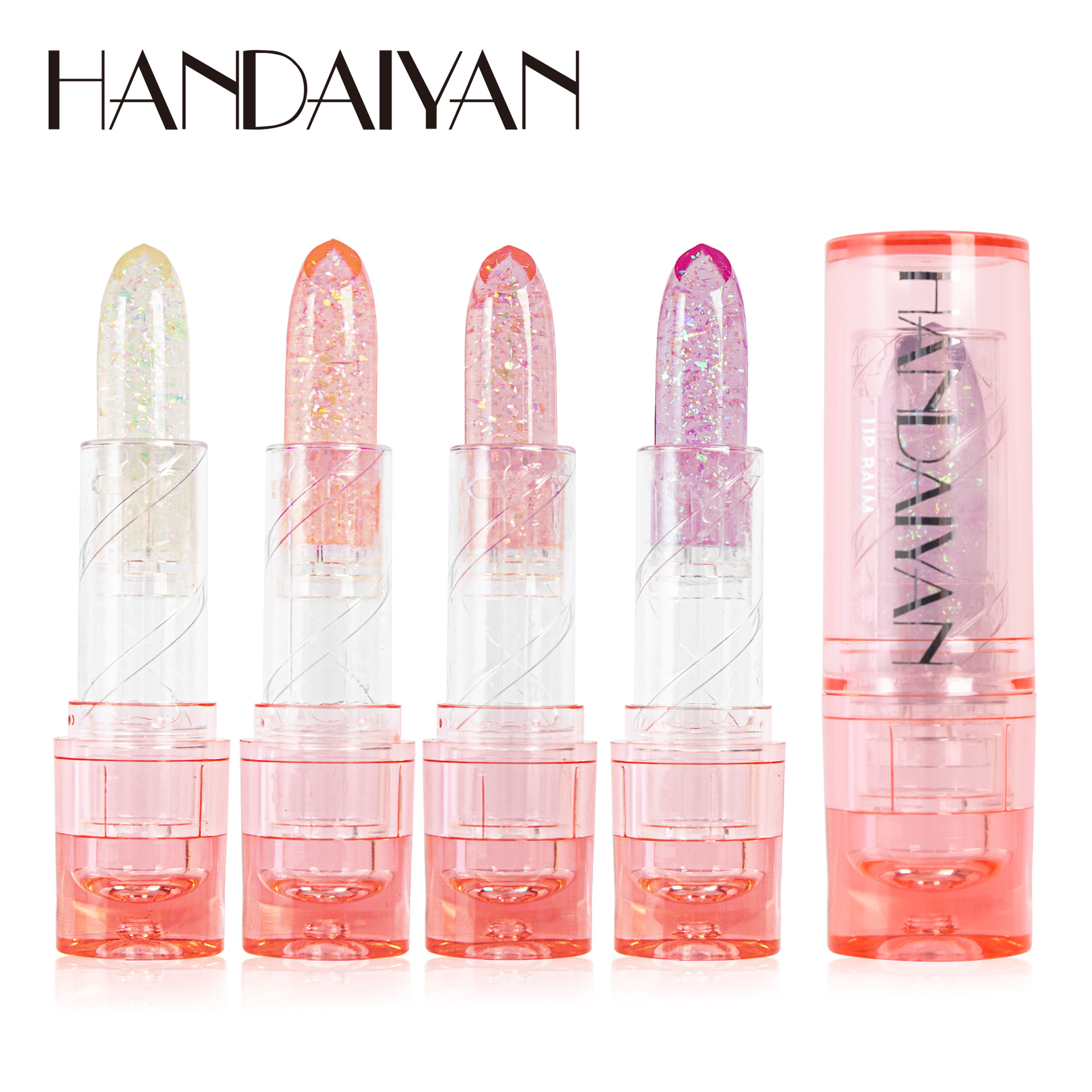 Cross-border temperature-changing Lipstick 4-color Moisturizing Lip Oil HANDAIYAN Anti-Cracking long-lasting Hydrating Jelly Lip Balm details Picture