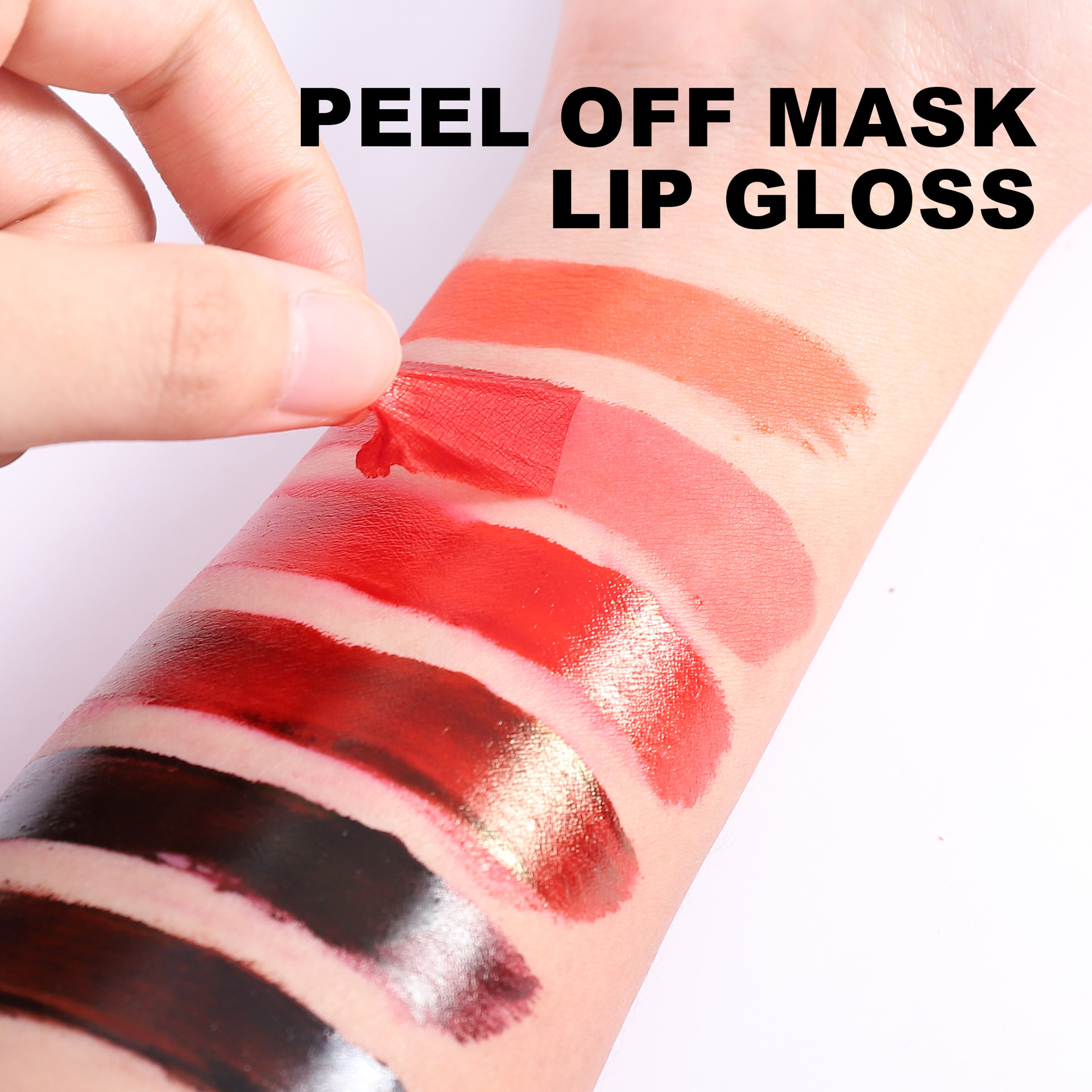 Cross-border peel-off lip gloss 6-color lipstick handaiyan Matte lip gloss Matte base color tinted lip peel-off lip gloss Specification drawing