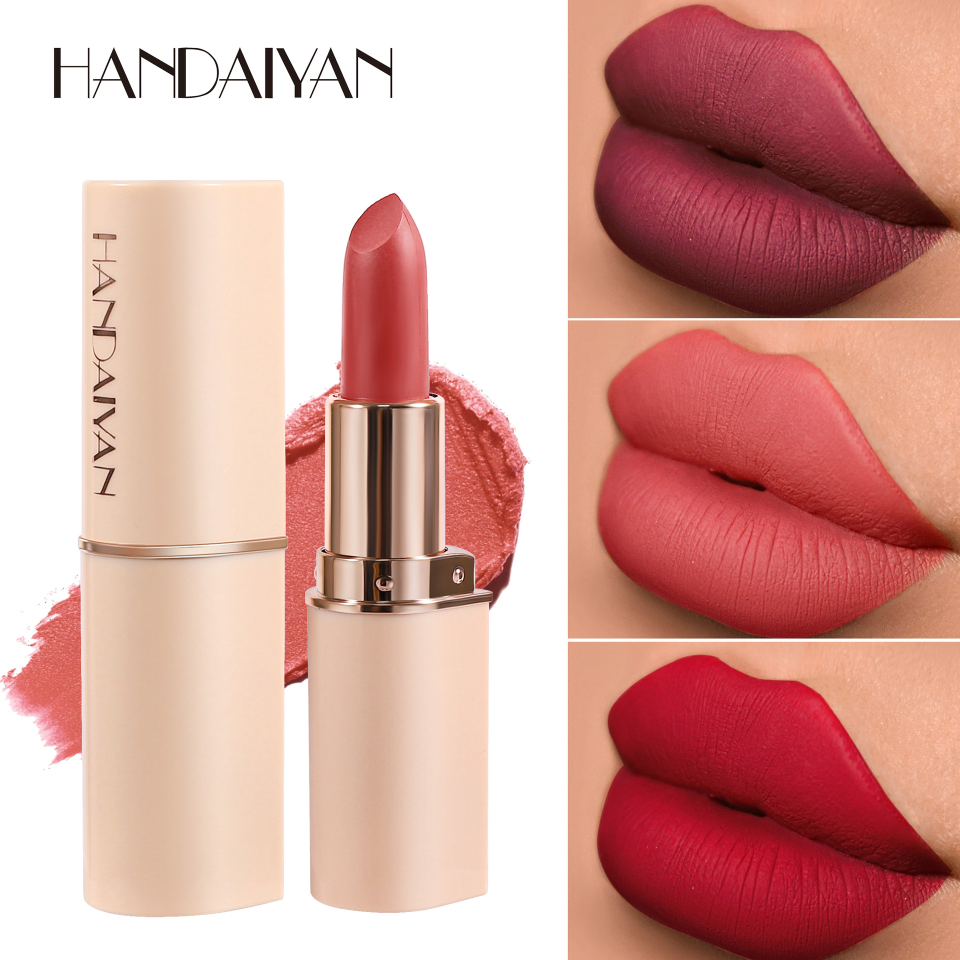 Cross-border 8-color matte lipstick handaiyan velvet long-lasting waterproof, non-fading and non-stick to cups Cross-border lipstick full figure