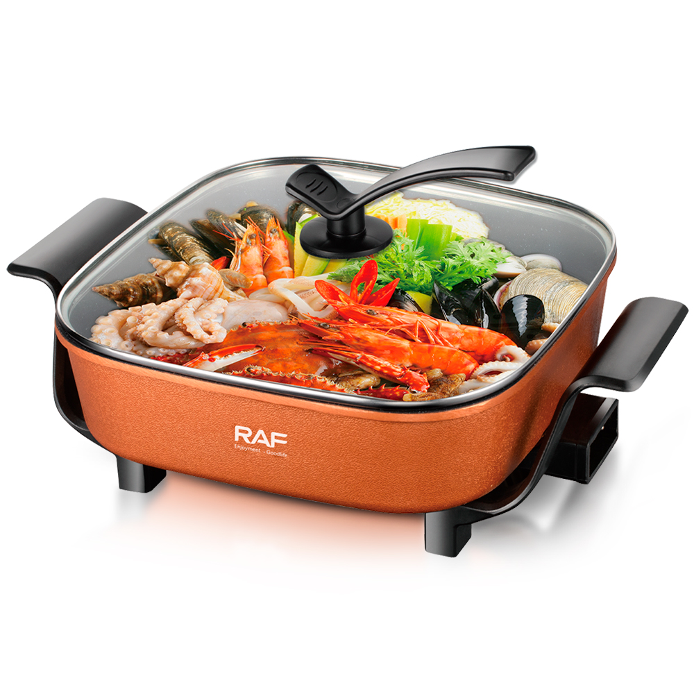 RAF European and American standard cross-border multi-functional electric cooking pot, household electric frying pot, non-stick pot, electric cooking pot, steamer 7LR5411 details Picture