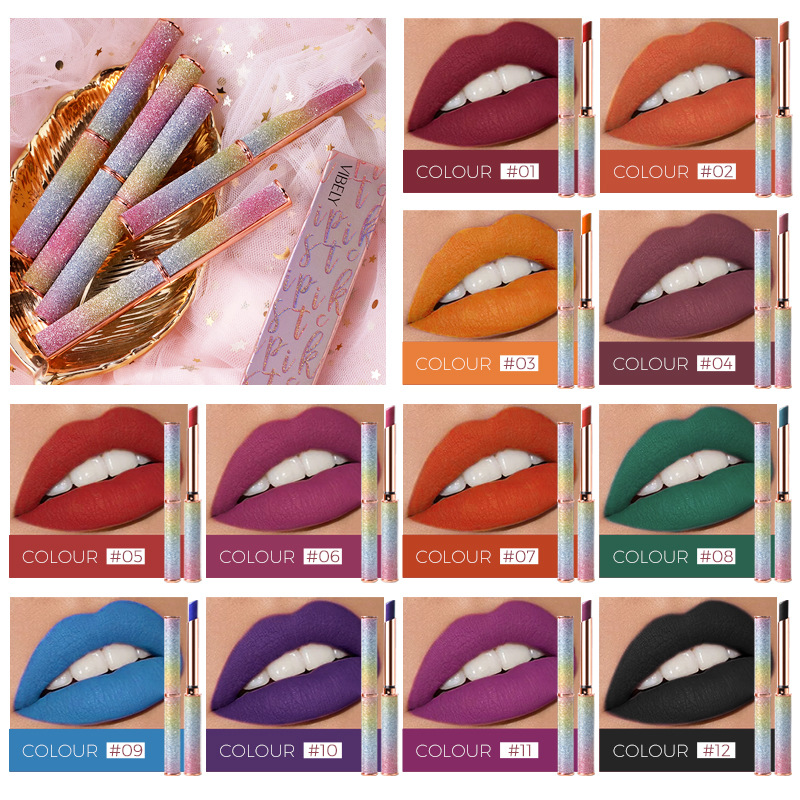 VIBELY Foreign Trade Starry Sky Shining matte Lipstick, non-stick cup, non-fading, small diamond heel Lipstick, cross-border wholesale Application Scenario