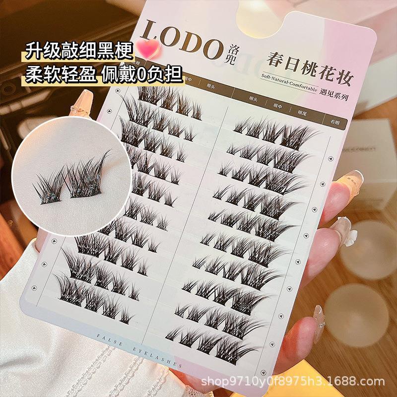 Luodou's popular segmented slanting flying sister style fox style segmented charming makeup, Spring peach blossom makeup series, natural and fake full figure