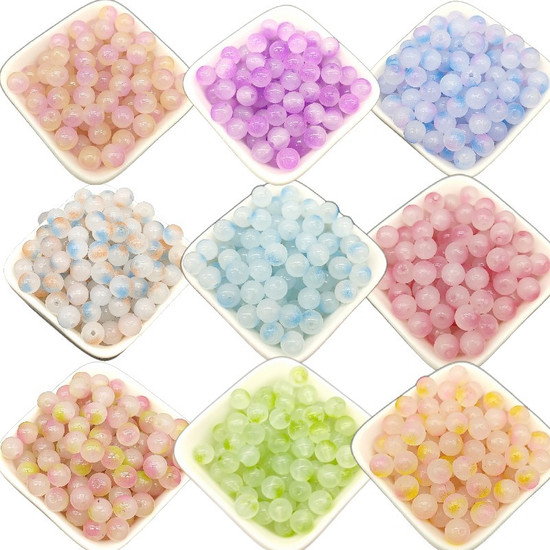 8mm dual-color glass beads, gradient dispersion beads, diy handcrafted bracelet accessories wholesale, necklace jewelry bead materials Item Picture
