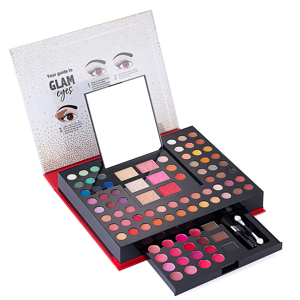 MISS YOUNG's new 88-color eyeshadow palette set, Eyeshadow, Blush, Eyebrow powder and lip gloss combination gift set full figure
