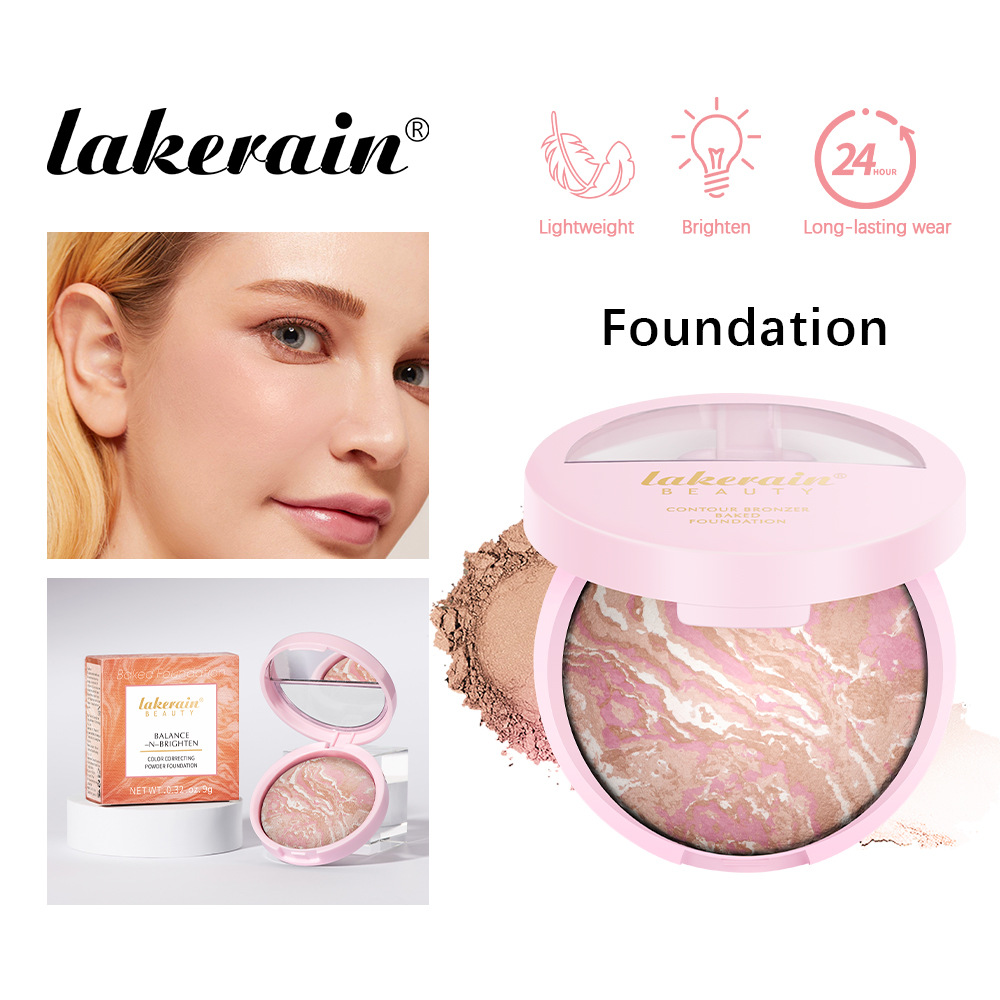 Cross-border new lakerain baking powder, highlighter Contour powder, setting and contouring Specification drawing