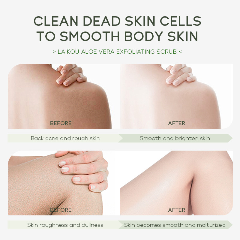Laikou Aloe Vera Body Scrub 350g, a wholesale supplier of pore-cleansing and keratinizing skin care products details Picture