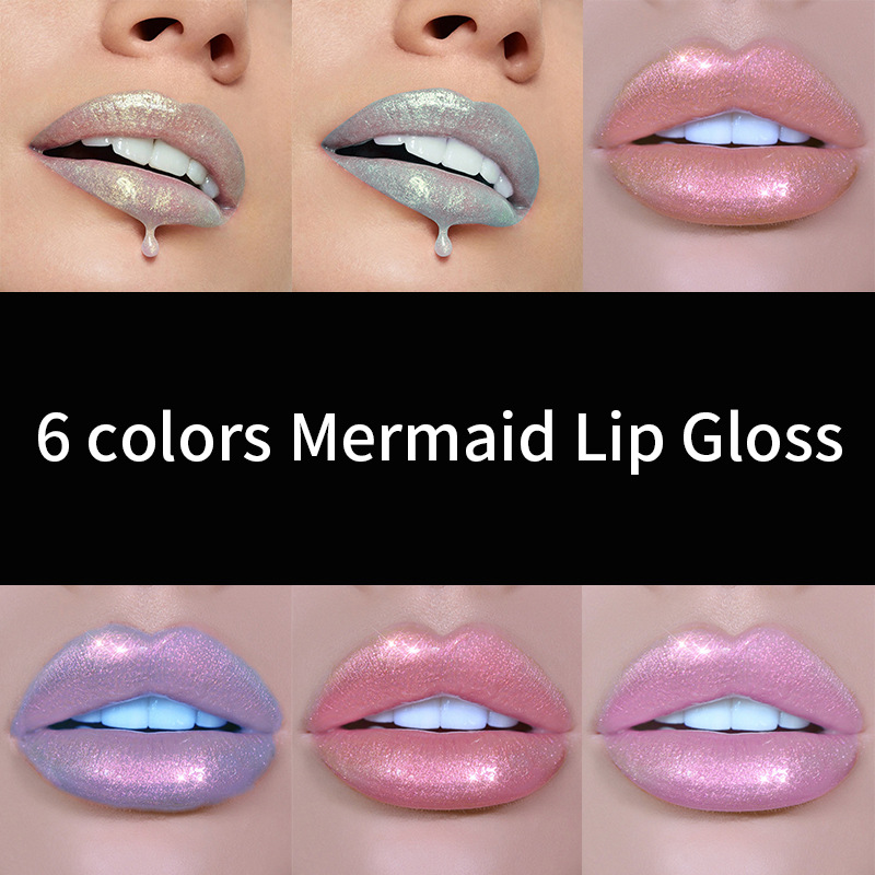 Cross-border Pearlescent Lip Gloss Mermaid HANDAIYAN Long-lasting Moisturizing, Dazzling Bright and Polarized Lip gloss Lip Gloss Specification drawing