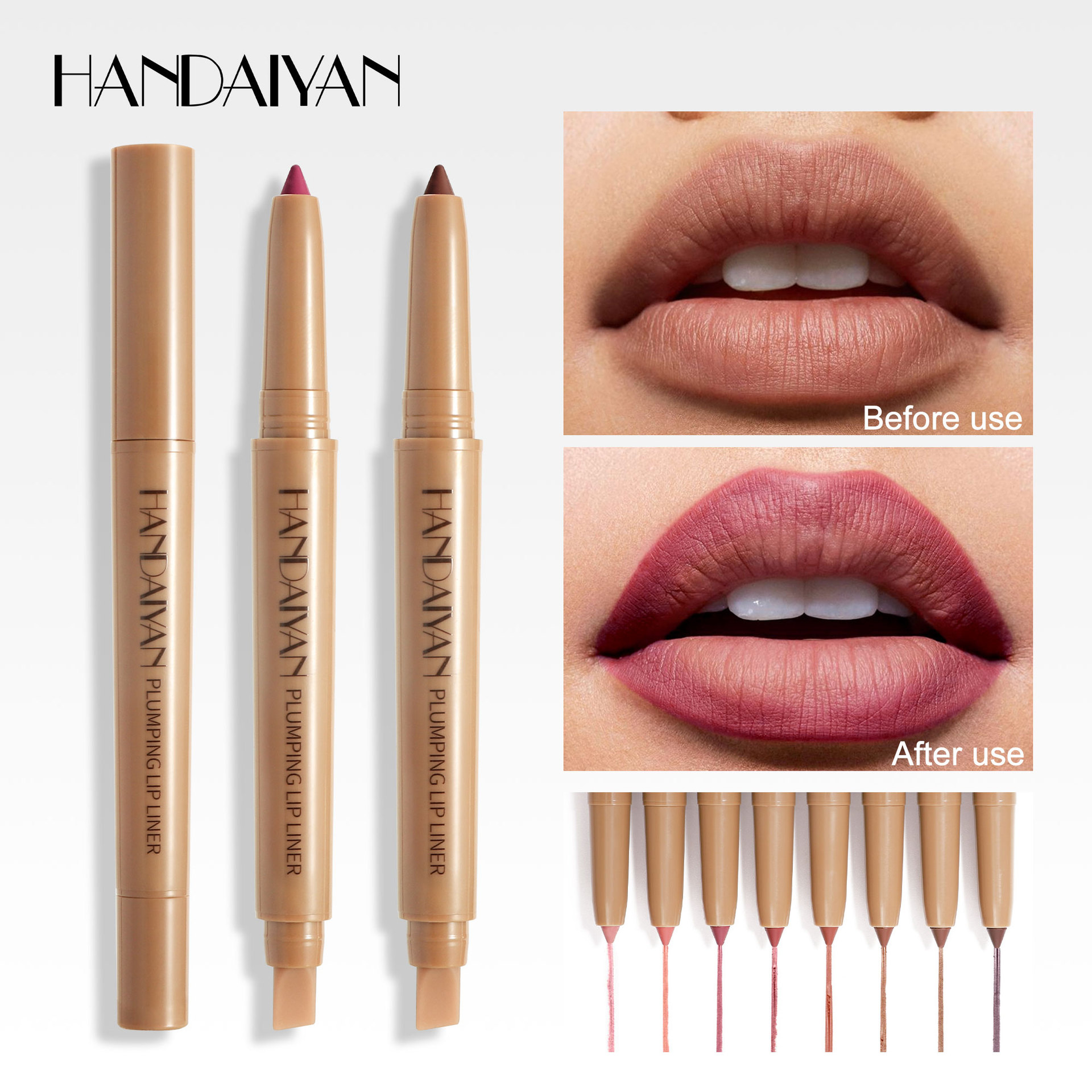 Wholesale cross-border lip liner pen for shaping lips HANDAIYAN Lip liner pen is waterproof, does not fade easily and is easy to apply color full figure