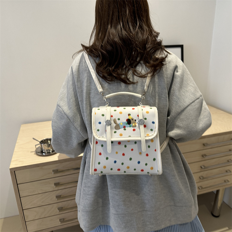 Cute cartoon Dachshund backpack for women 2024 new multi-functional bag, fashionable commuting single-shoulder crossbody small square bag Specification drawing