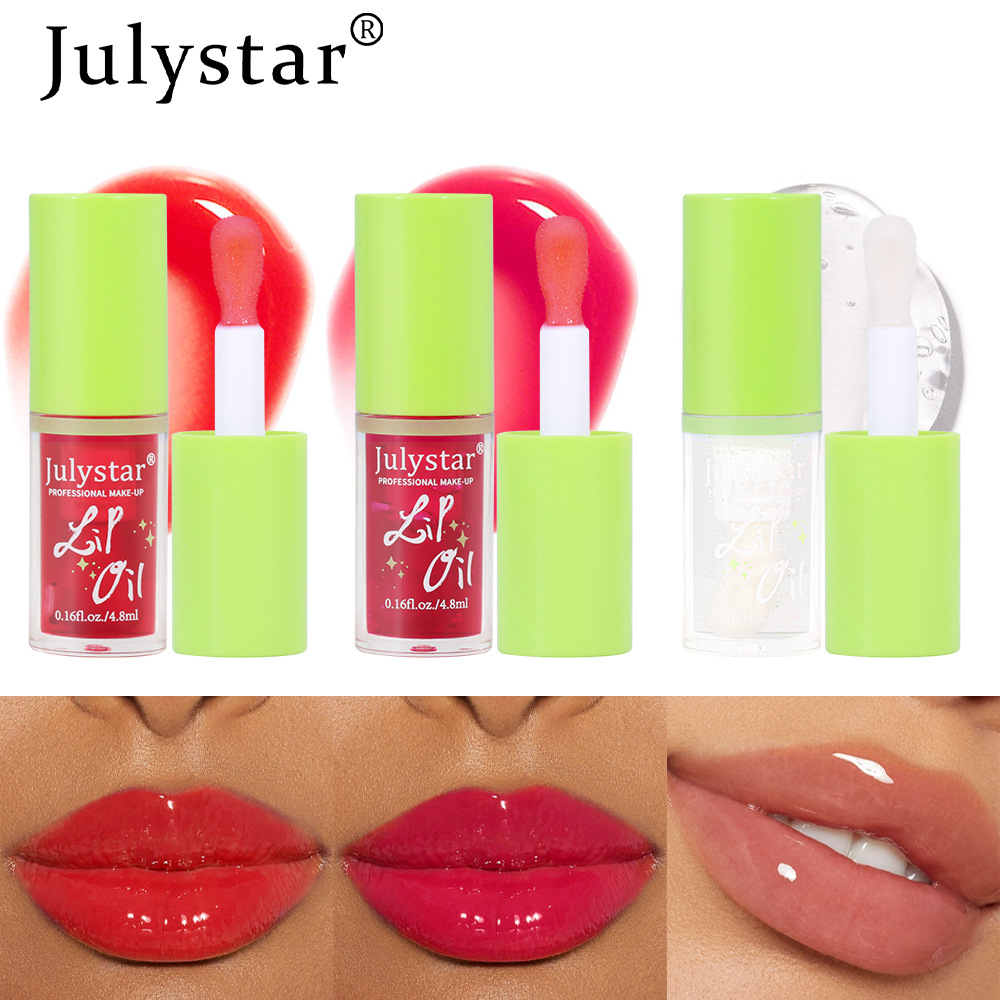 Cross-border beauty products: Long-lasting Moisturizing, transparent and radiant lip oil, nourishing plump lips, Fruit-flavored mirror lip gloss, wholesale for export Specification drawing