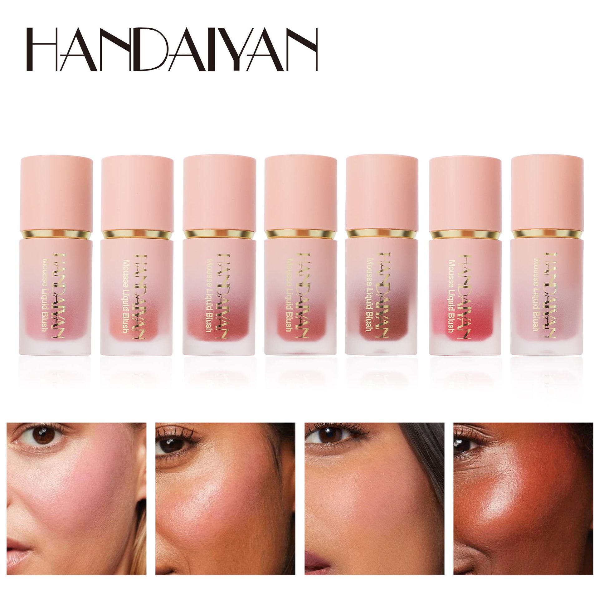 Cross-border liquid blush Contouring HANDAIYAN Natural Modification Easy to color matte Blush Liquid Blush Blush Specification drawing