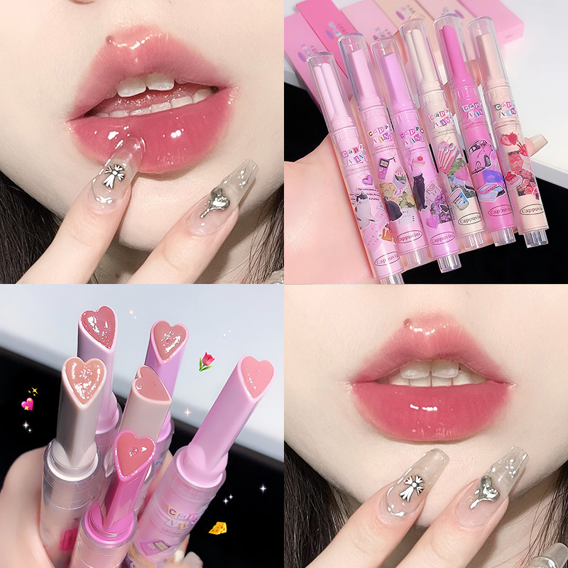 Cappuvini Carpuvini milk tea color Watermelon color solid Lip Honey Lip Mirror Lipstick Lipstick pen full figure