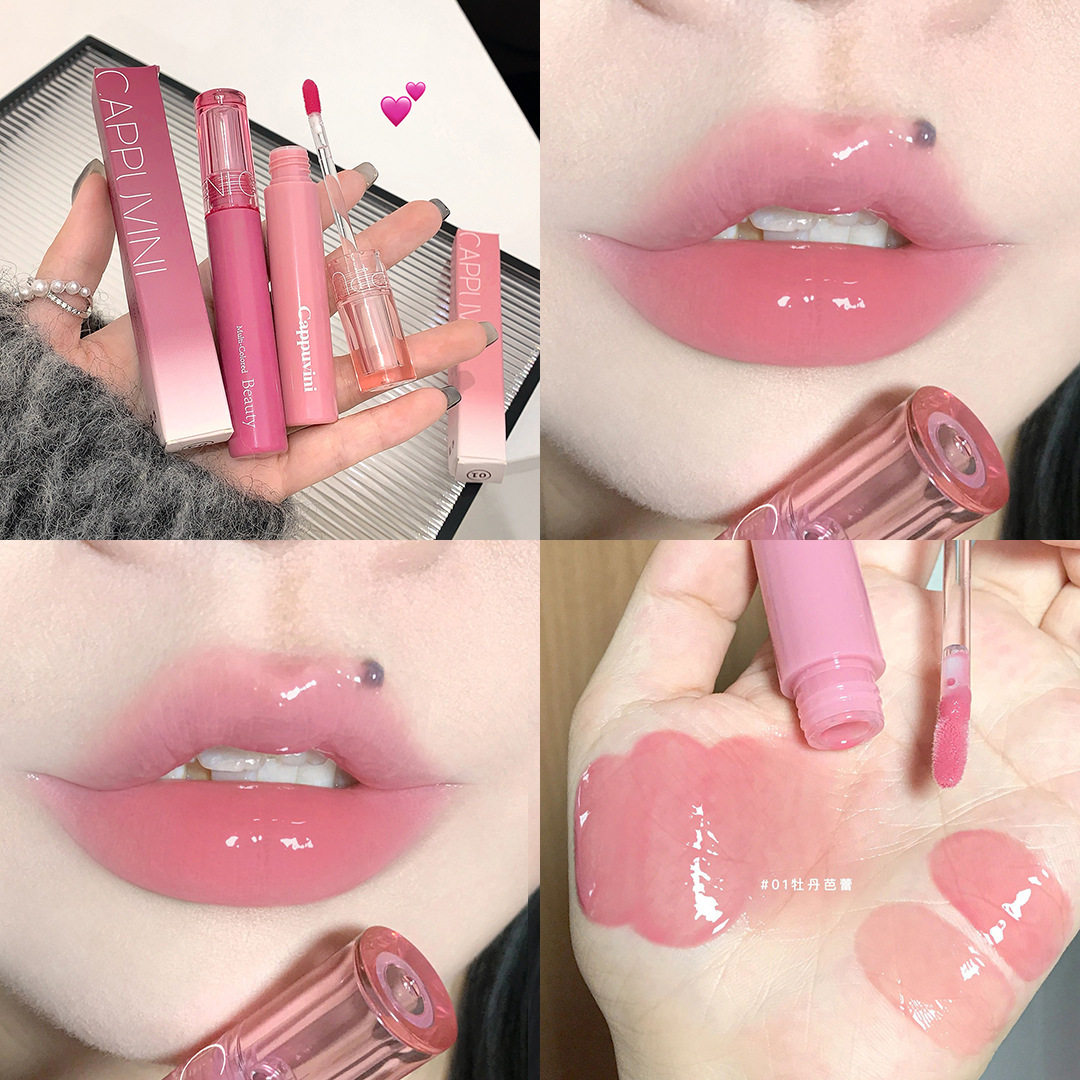 Cappuvini Glass Gloss Juice Lip Gloss Gummy Jelly Mirror Gloss Lip Gloss Women's Lipstick Makeup details Picture