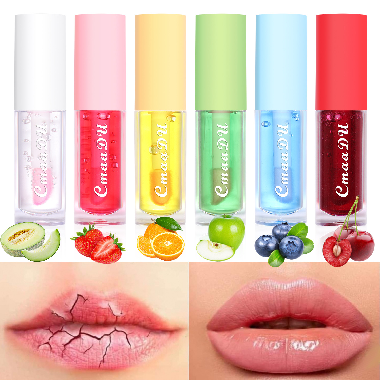Check it out! Link Disclaimer - For export only :CmaaDu 6-color Fruit-flavored color-changing Lip gloss full figure