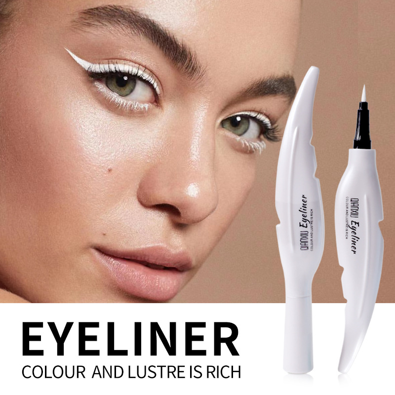 QIANXIU Cross-border bestseller white eyeliner pen, non-smudging, extremely fine, quick-drying colored eyeliner liquid wholesale full figure