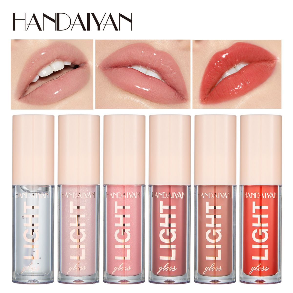 HANDAIYAN Cross-border Lip Gloss, mirror water light liquid lacquer light Glass, 12-color moisturizing pearlescent lip gloss Specification drawing