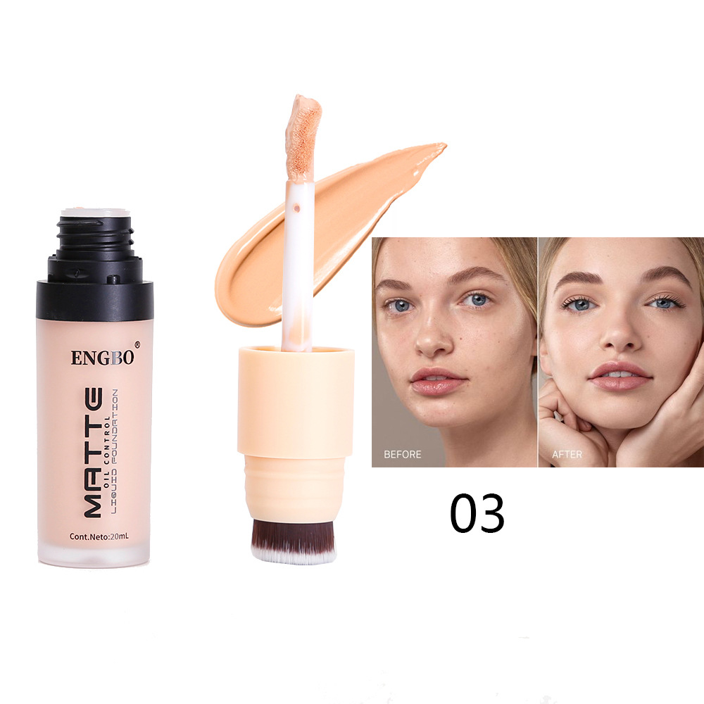 The new matte double-headed foundation is oil-control, brightening, concealing, long-lasting, breathable and comes with a brush Specification drawing