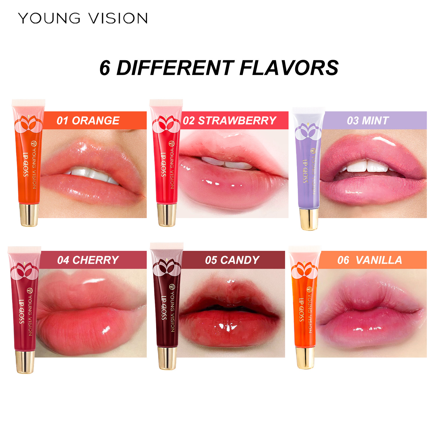 YOUNG VISION Glass Mirror Transparent Lip Oil, Lip Gloss, Mint Lip Liquid, Fruit Lip Gloss Specification drawing
