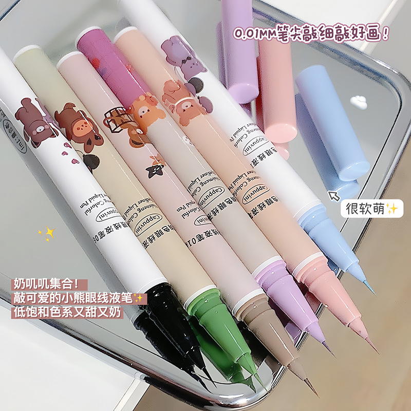 Capo Vini Bear eyeliner Pen dries quickly, lasts long without fading, is waterproof and does not smudge. It is an extremely fine tip colored eyeliner liquid pen full figure