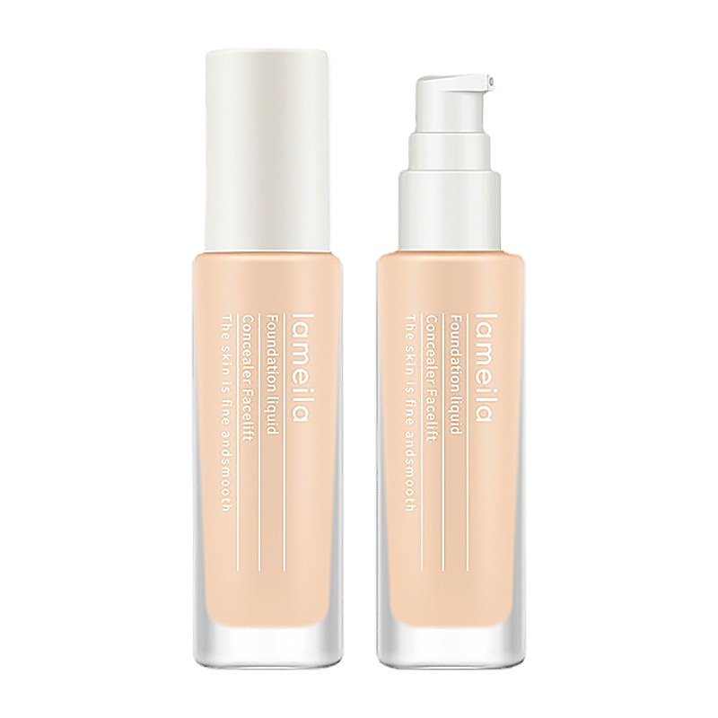 This hydrating and clear foundation liquid provides moisture, concealer, oil control, long-lasting makeup without smudge, and is less prone to powder sticking. It offers a natural nude look and is affordable for students Item Picture
