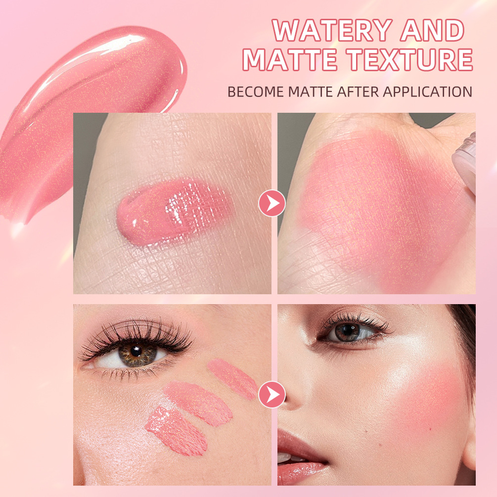 QiBest Liquid Blush Slimming and brightening Blush Swelling Color Eyeshadow Facial Blush Water Cross-border Makeup details Picture
