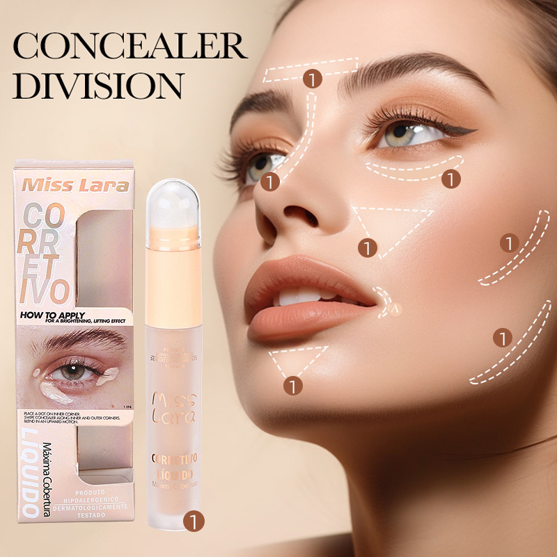 MISS LARA Three-color Contouring Liquid for Contouring Nasal Shadows, highlighting and brightening shadows, Natural liquid Contouring liquid Specification drawing
