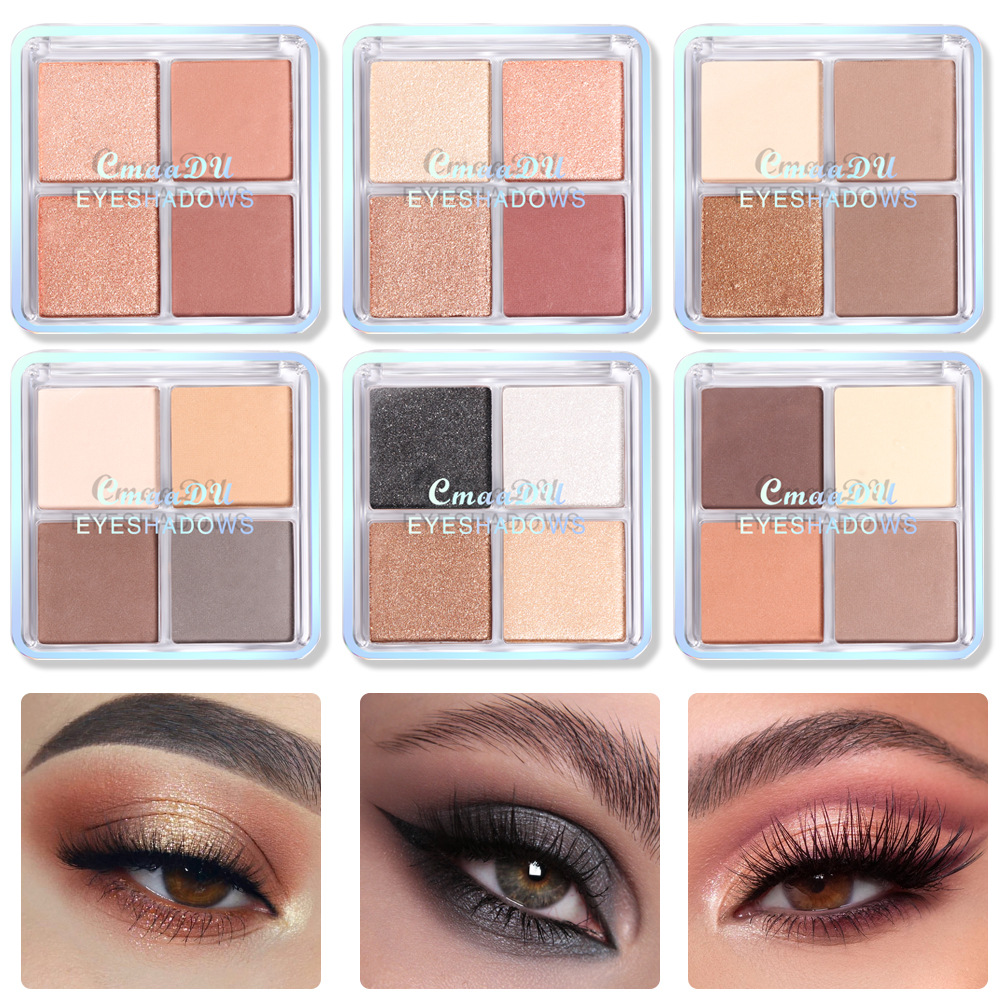 Check it out! Link Disclaimer - Exclusive for foreign trade :CmaaDU 4-color Eyeshadow matte Pearlescent Eyeshadow palette full figure