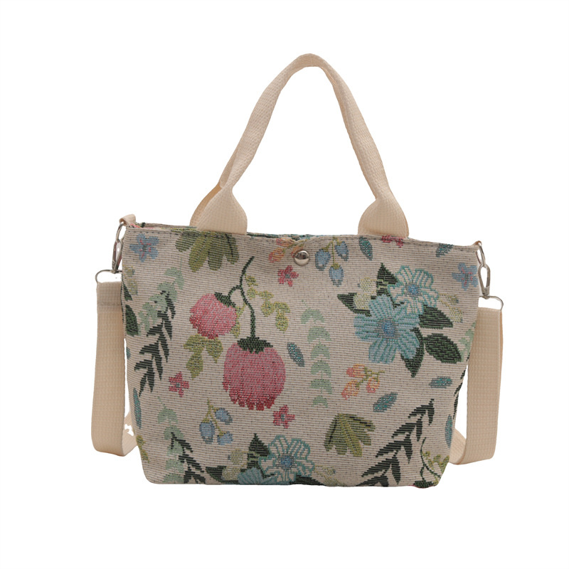 Canvas bag for women 2024 New large-capacity handbag, printed tote bag, niche design, artistic single-shoulder bag for work Item Picture