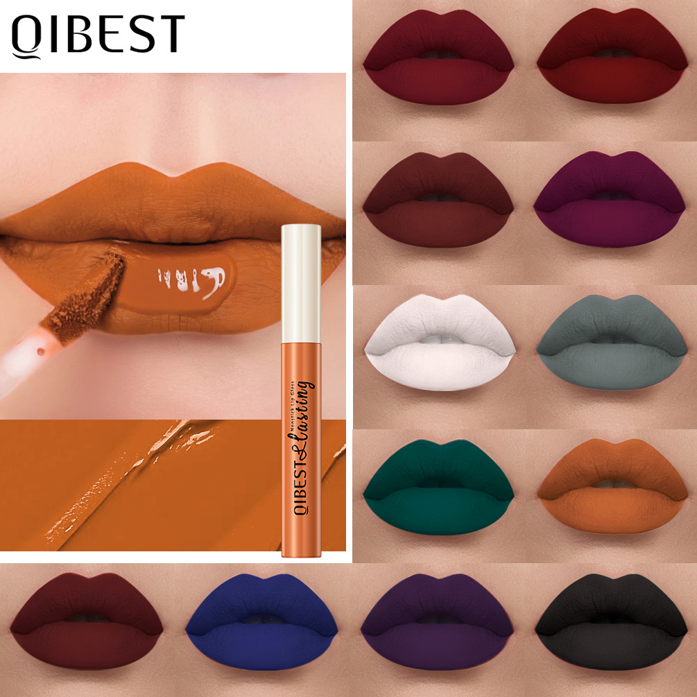 QiBest Non-stick cup lip gloss matte Liquid Lipstick and non-fading lip gloss Cross-border wholesale from Europe and America Application Scenario