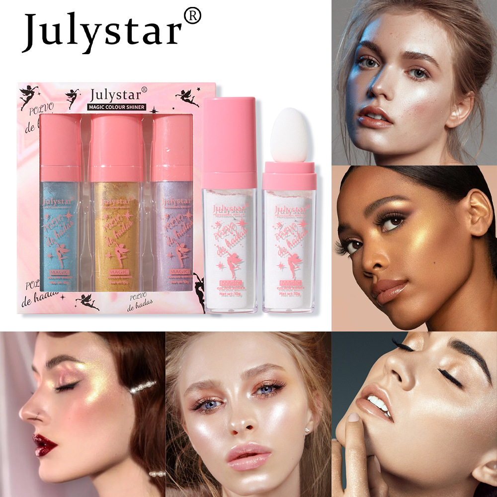 Cross-border Fairy Highlighter Pat Powder Set: Natural, three-dimensional, brightening face, contouring body, Highlighter powder, Highlighter stick Specification drawing