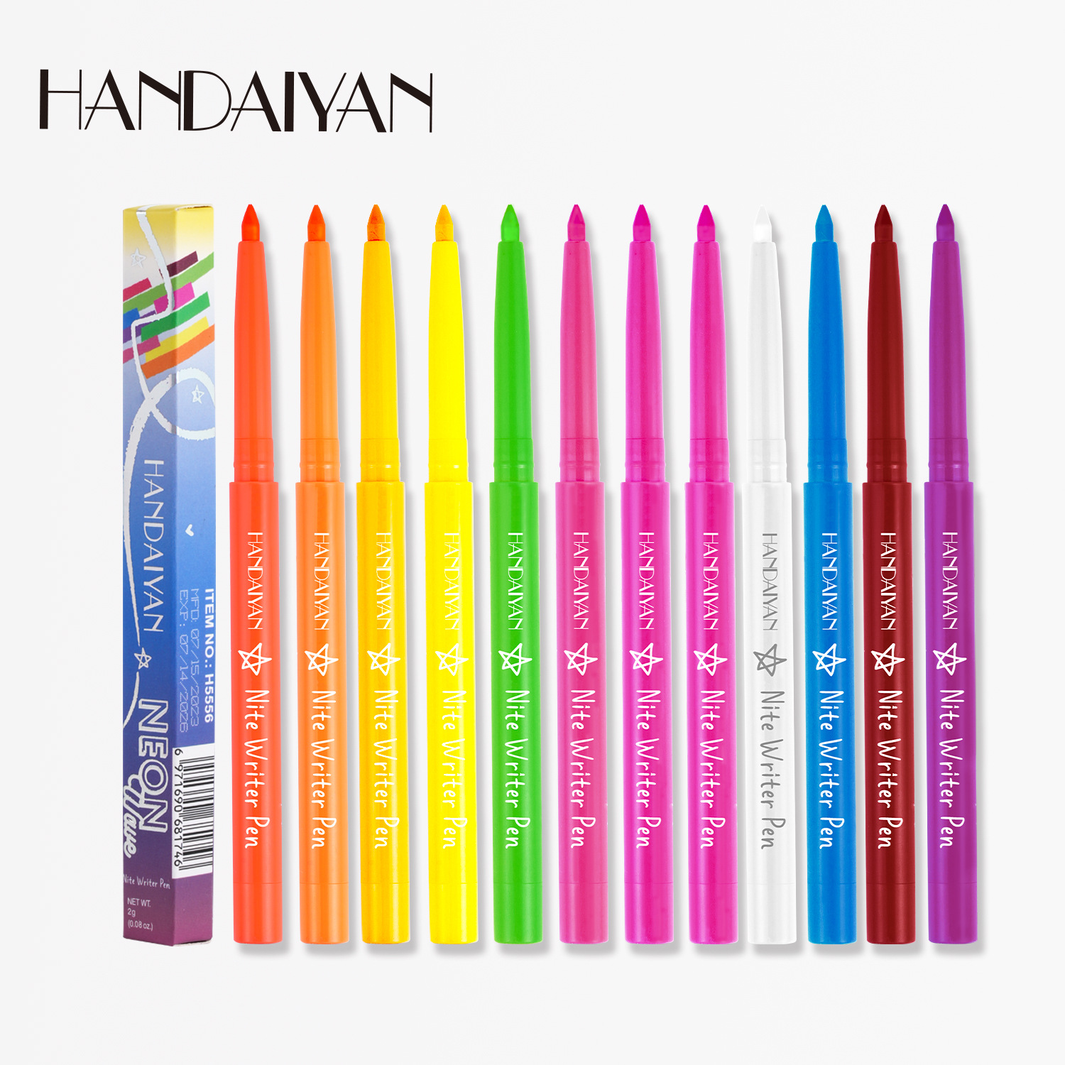 Cross-border colored eyeliner pen UV Fluorescent handaiyan waterproof Halloween face painting Pen Eyeliner pen Item Picture