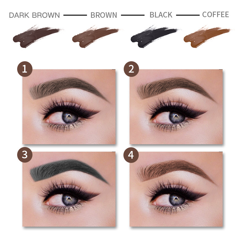 VIBELY Four-color Liquid Eyebrow Dye is waterproof and does not smudge. It is a light brown eyebrow liquid with a brush and a drawstring. It is an export version for eyebrows Specification drawing