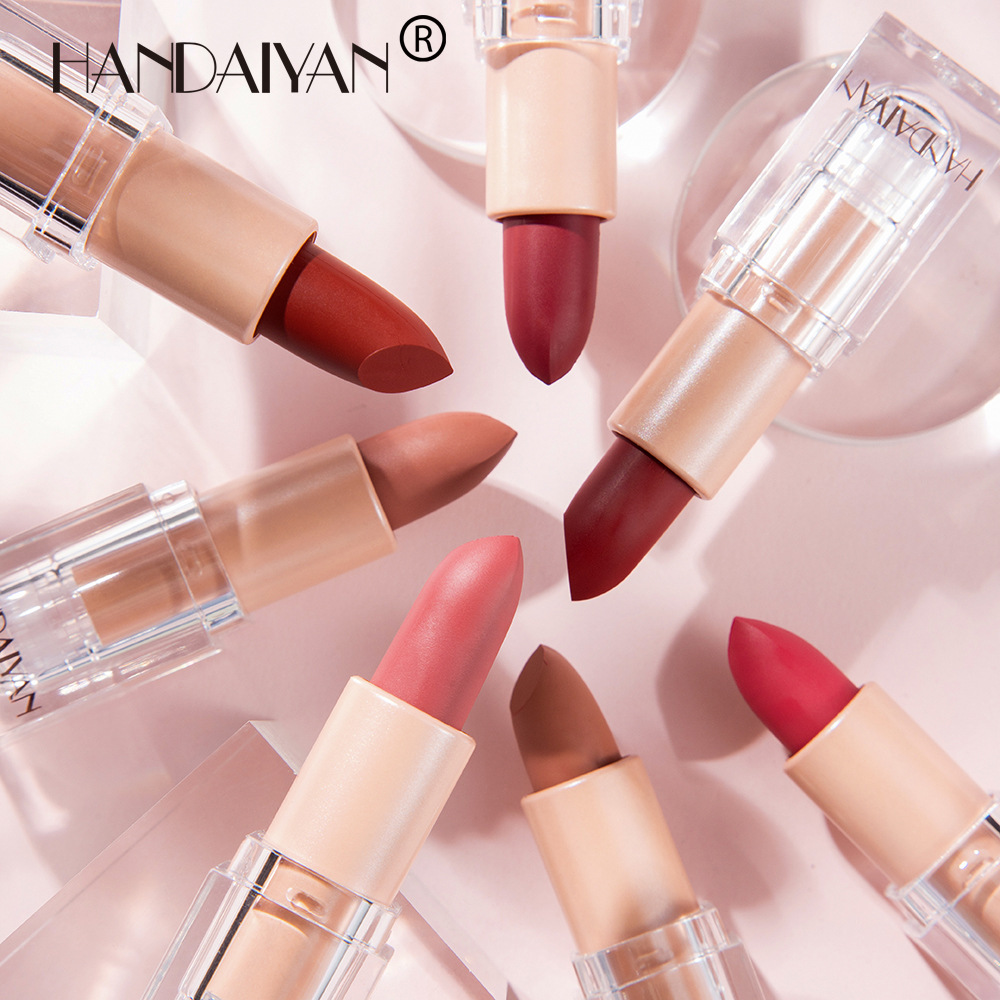 Cross-border matte lipstick nude color HANDAIYAN, not easy to fade, Amazon cosmetics matte lipstick lipstick for export Specification drawing