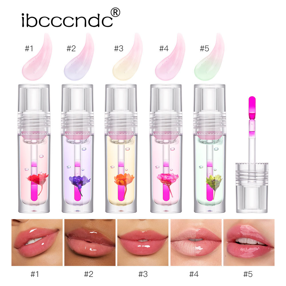 ibcccndc Flower Lip Moisturizer 5-bottle Set Transparent Dudu Lip Gloss Specification drawing