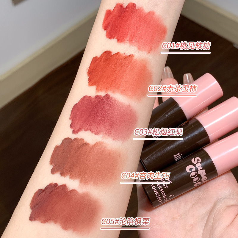 xixi Mousse Matte Lip Mud, low saturation, suitable for both lips and cheeks, pseudo natural look, fair complexion and rosy lips, affordable for students details Picture
