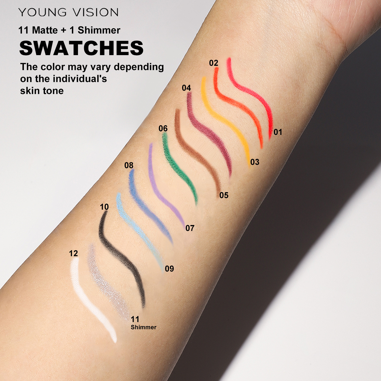 YOUNG VISION 12-color pearlescent matte eyeliner gel pen that doesn't smudge easily, rotatable eyeliner eye shadow Application Scenario