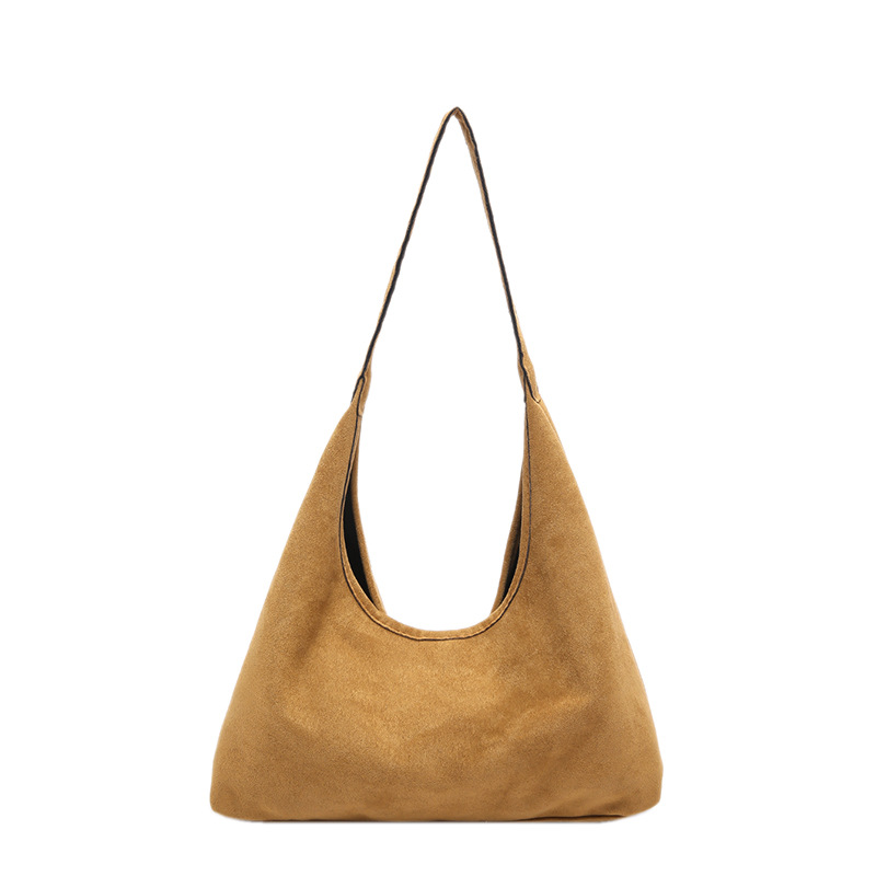 Retro casual commuting large-capacity bag for women, 2024 new autumn and winter suede tote bag, niche casual single-shoulder bag Item Picture